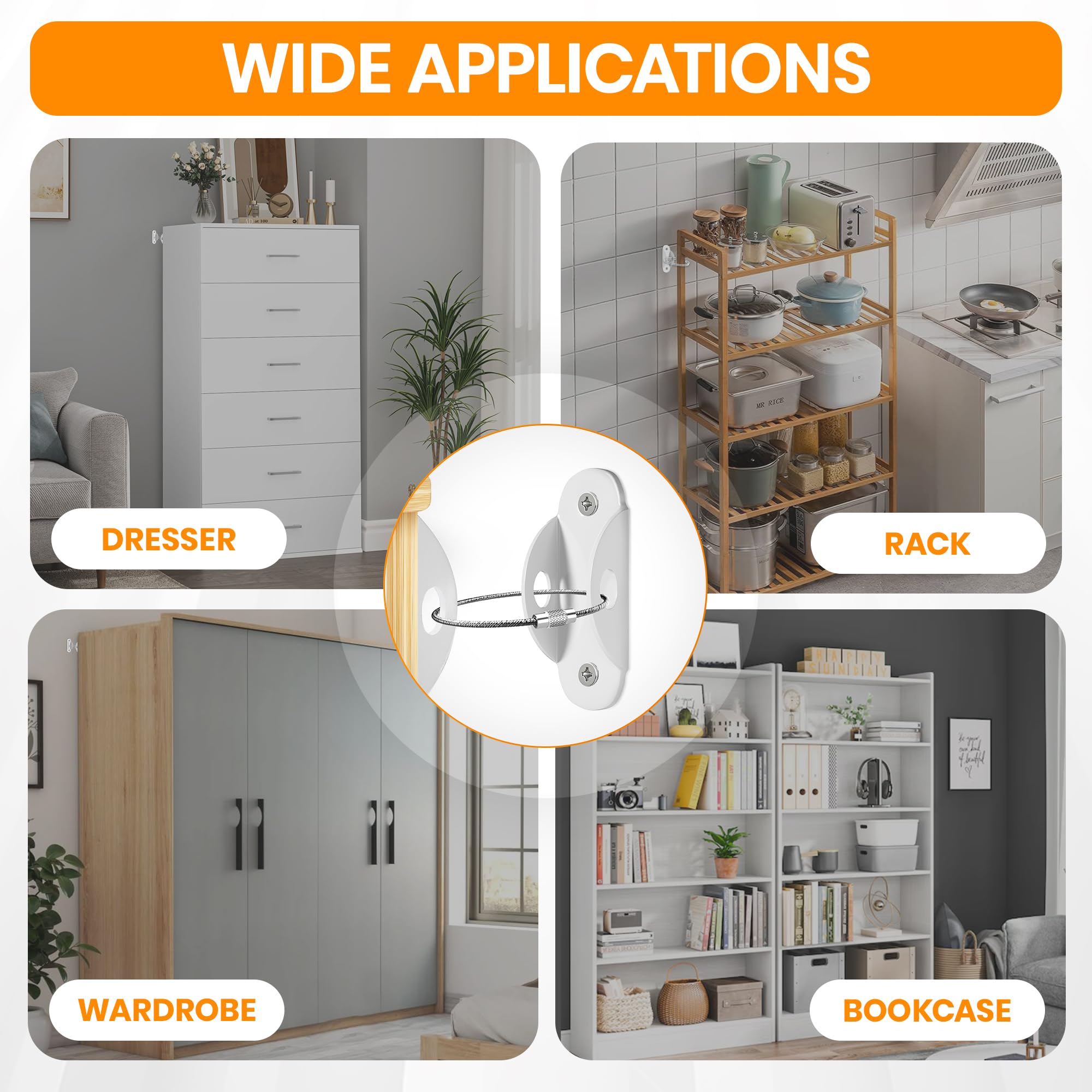 Tickselect easy-install wall anchors for quick furniture security.