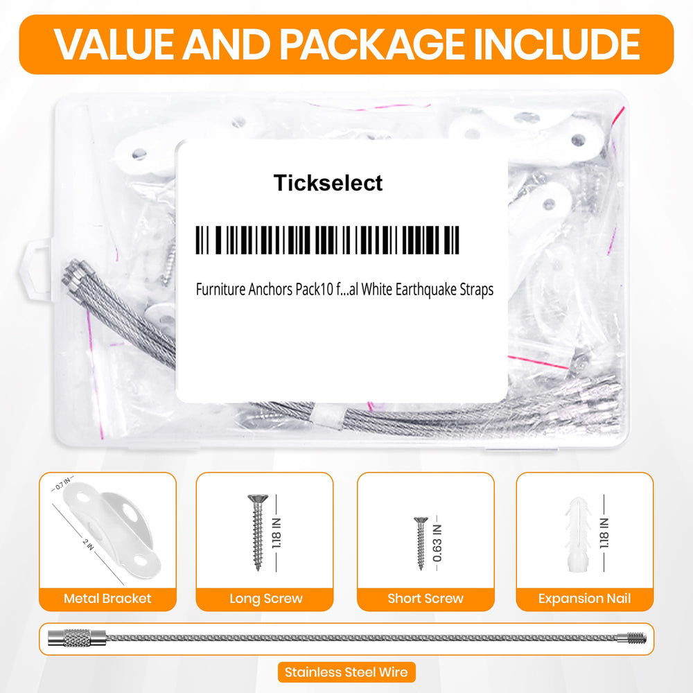 Tickselect secure mounting kit reduces tip-overs in busy homes.
