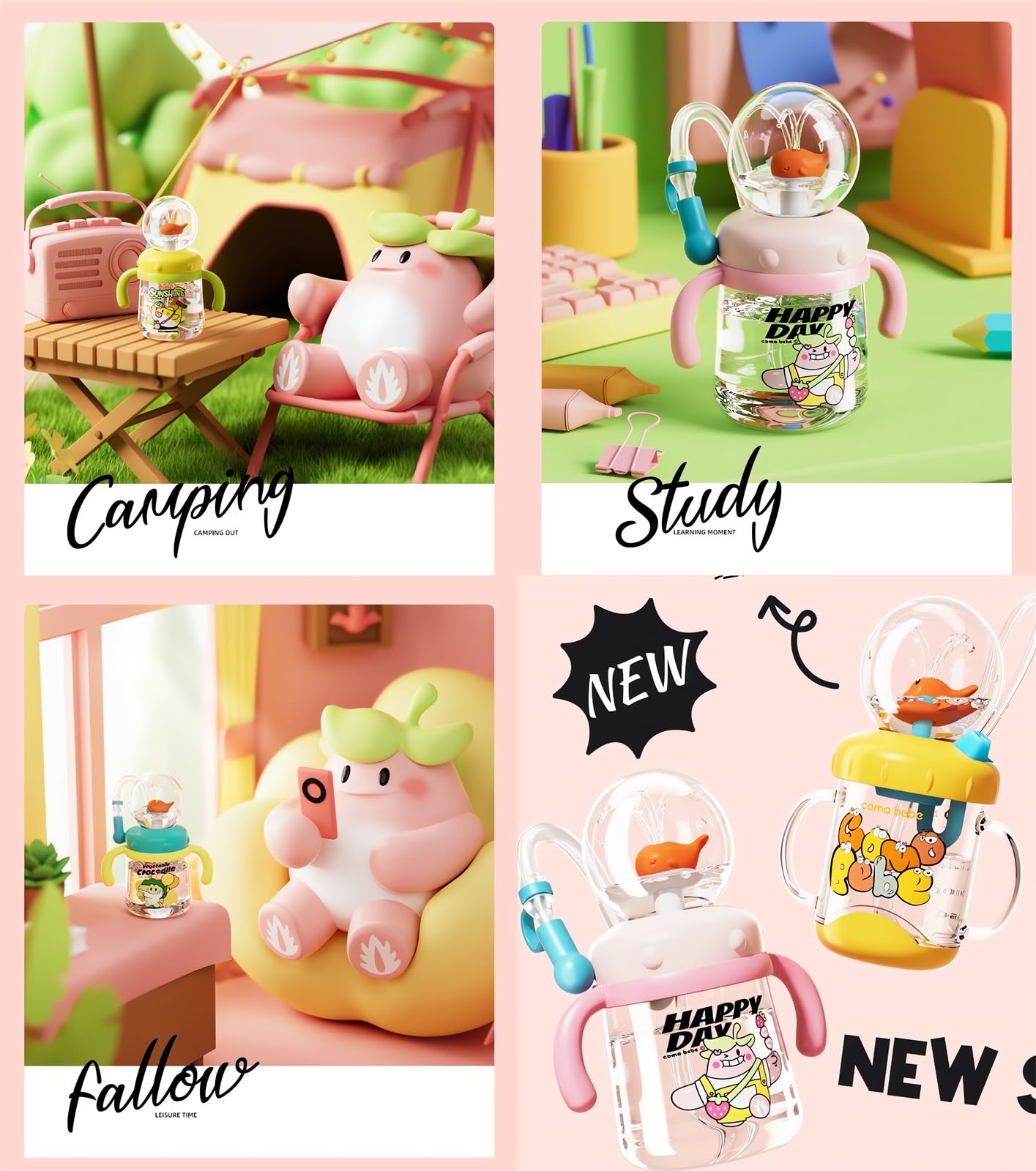 Tictoyo straw brush included simplifies cleaning after meals.