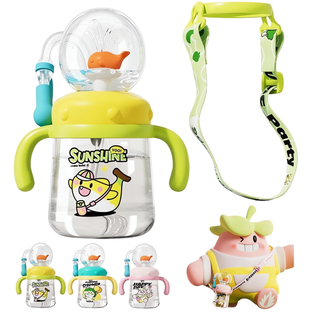 Tictoyo whale squirt cup front view, kid-friendly hydration appeal