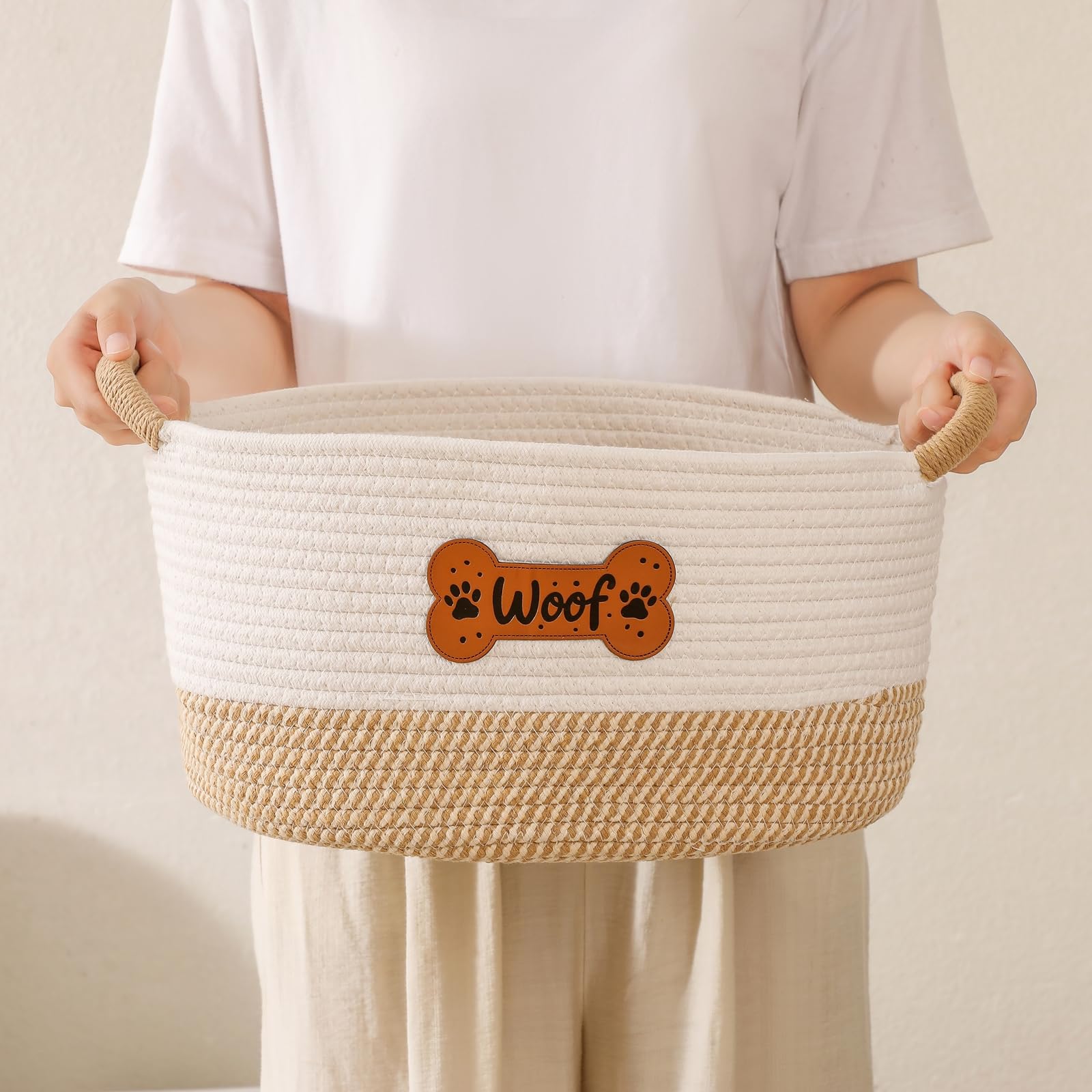 Tidelit cotton rope basket cleans easily after playful adventures.