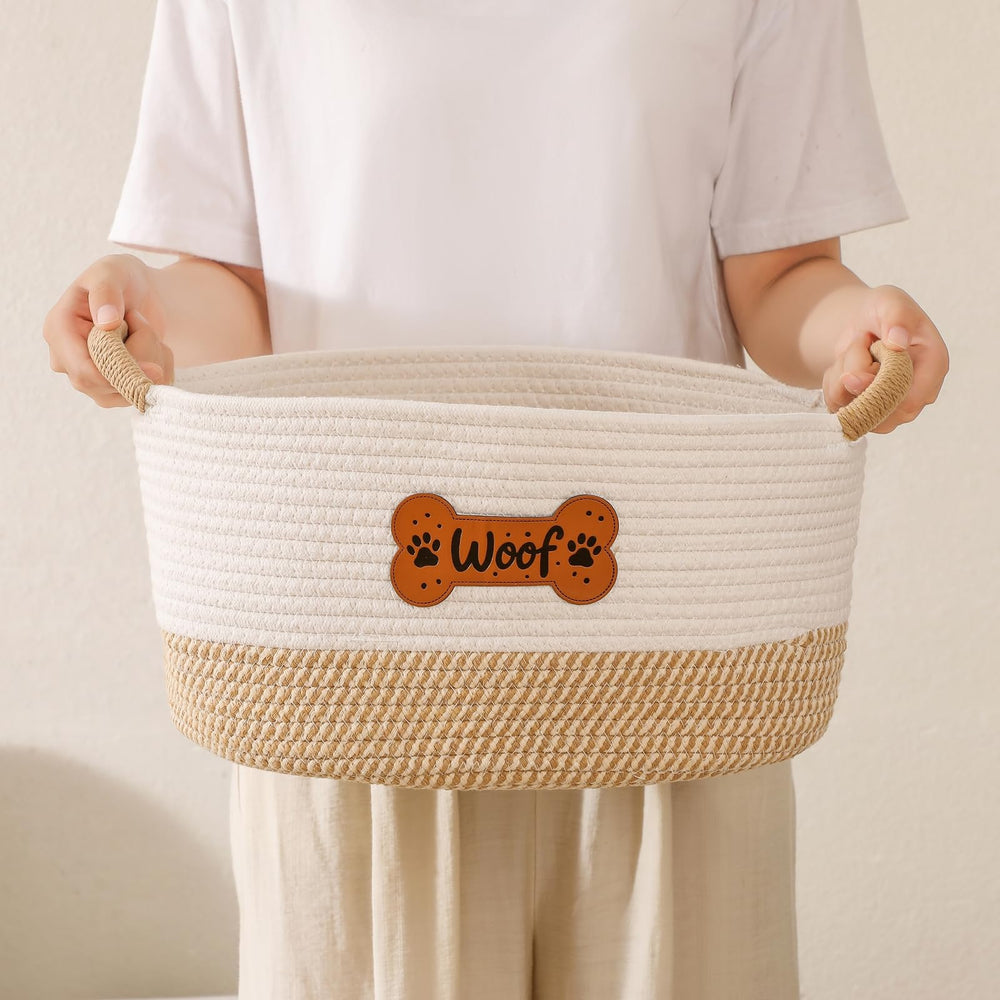 Tidelit cotton rope basket cleans easily after playful adventures.