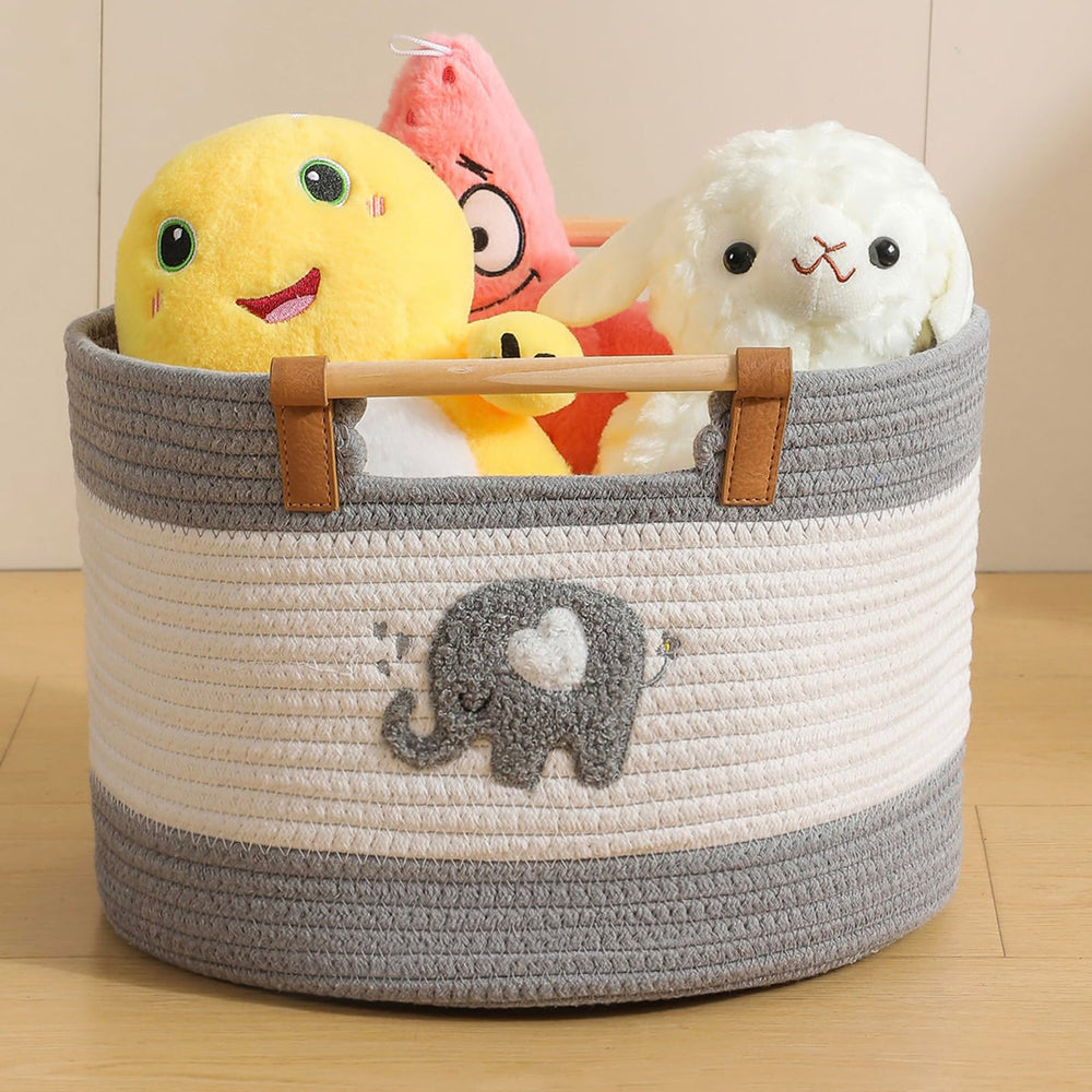 Tidelit cotton rope basket for kids' toys keeps play areas organized