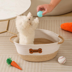 Tidelit dog toy bin featuring sturdy handle design for easy transport.