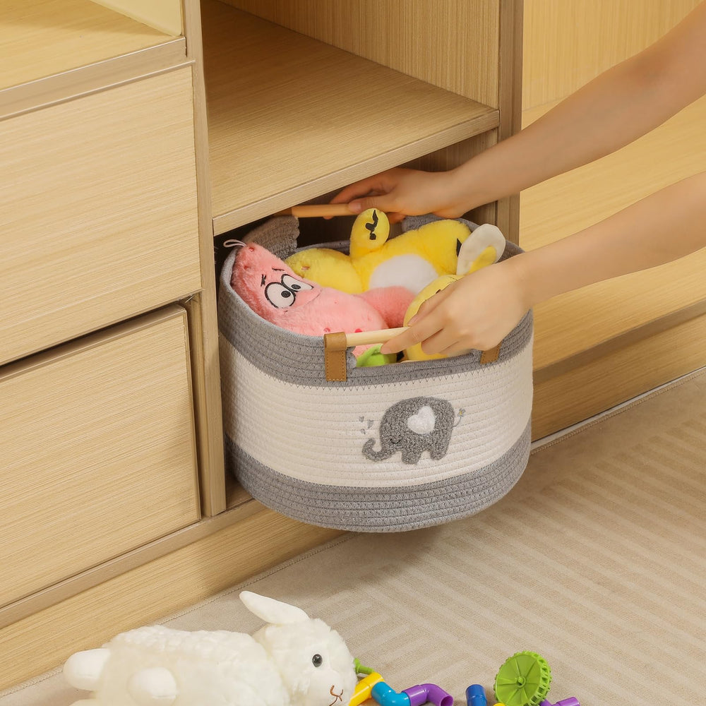 Tidelit living room storage basket for throws and magazines