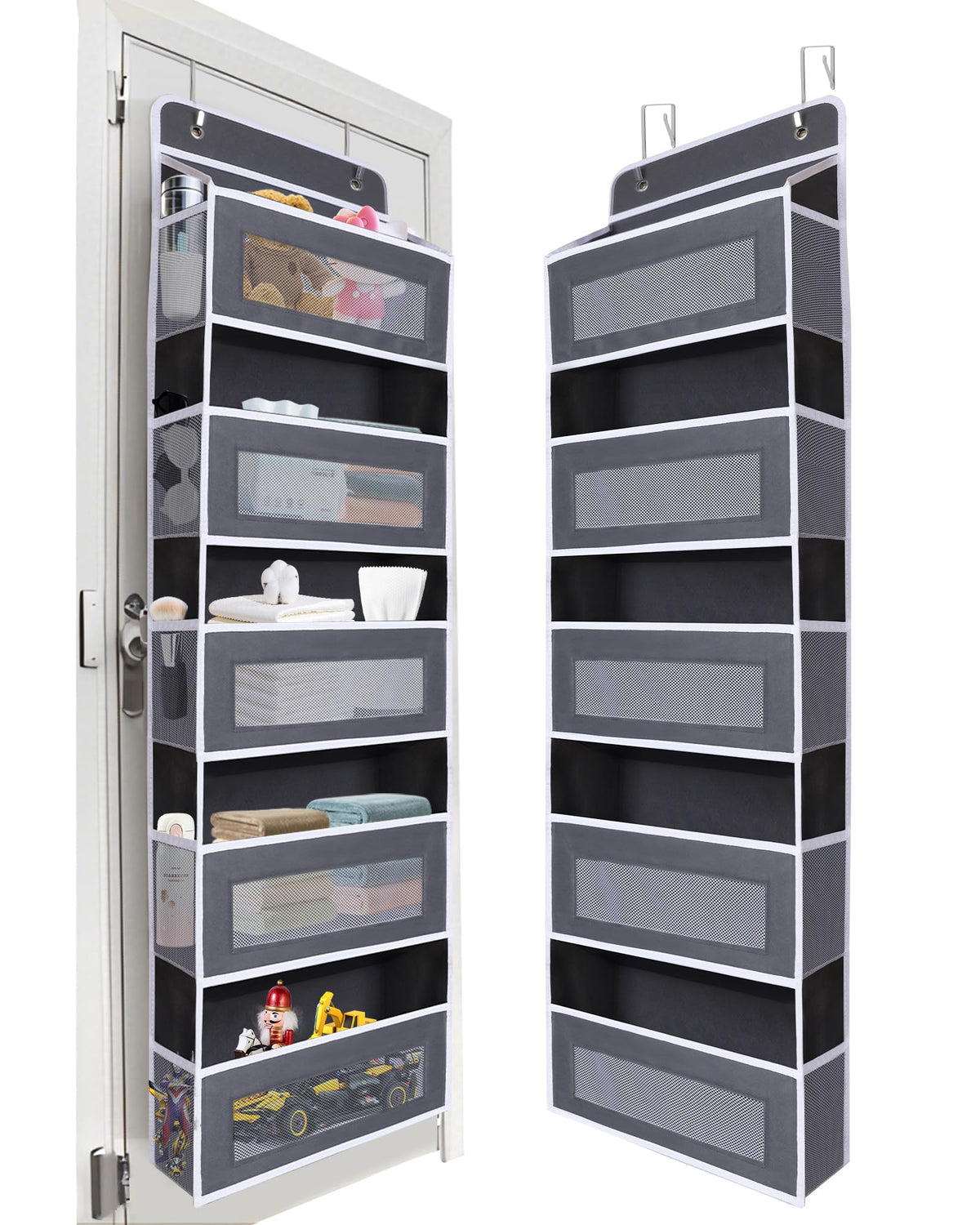 TIDY SAVANT over-the-door organizer showing 44lb capacity for nursery storage