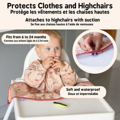 Tidy Tot waterproof fabric and catch pocket for easy wipe cleaning