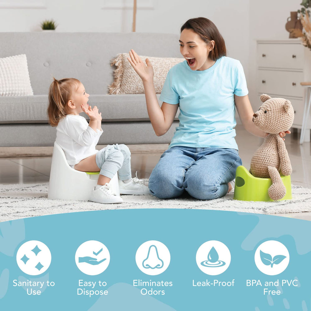 TidyTots absorbent pad contained inside to catch liquids during use.