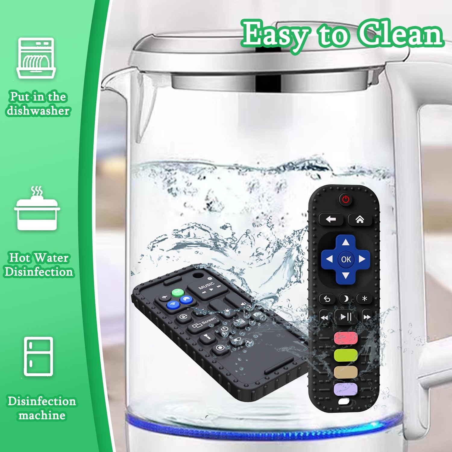 TIEDXIOY easy-clean teether is dishwasher and freezer safe