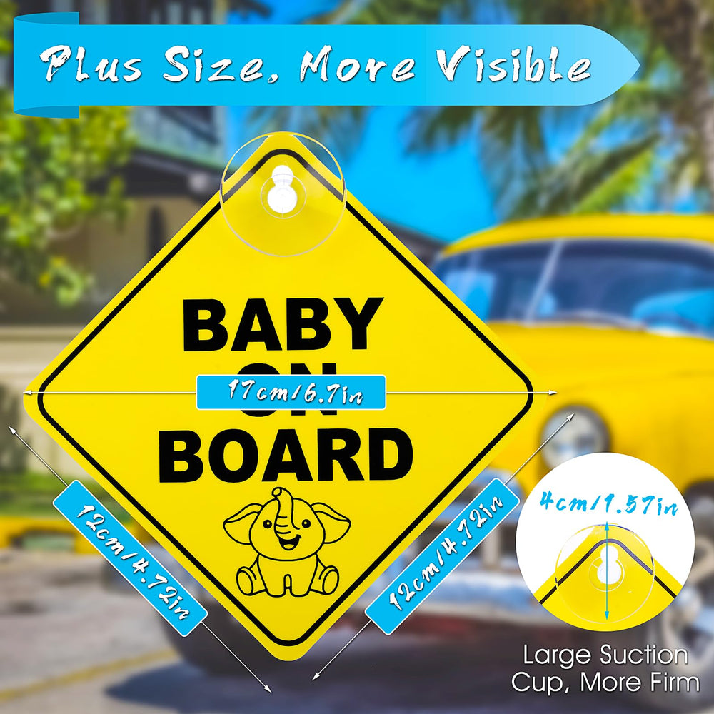TIESOME baby on board lion pattern sign boosts noticeability for drivers behind.