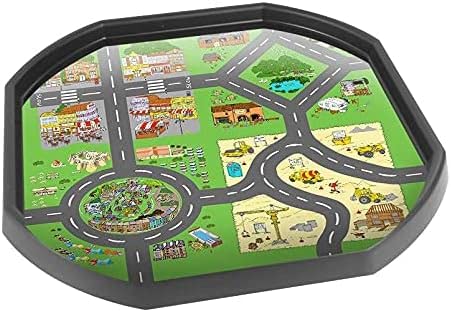 Tiger Moon Tiger Town play mat in use; vinyl surface easy to wipe clean and store.