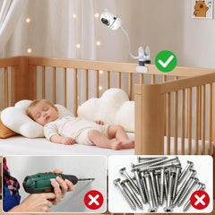 tihii baby monitor mount clamp enables tool-free setup on furniture