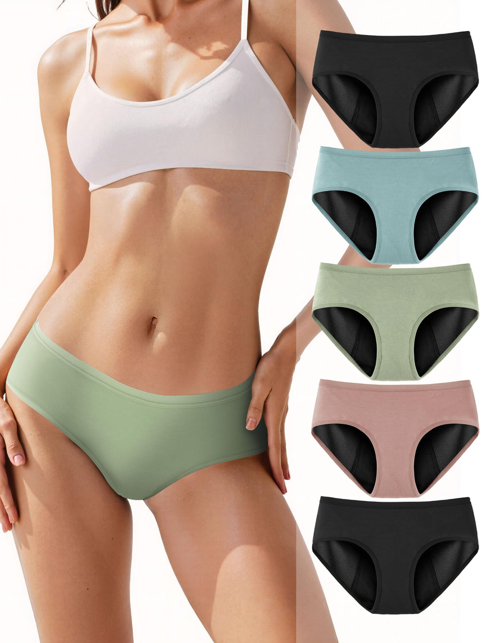 TIICHOO period panties black heavy-flow for reliable overnight protection.