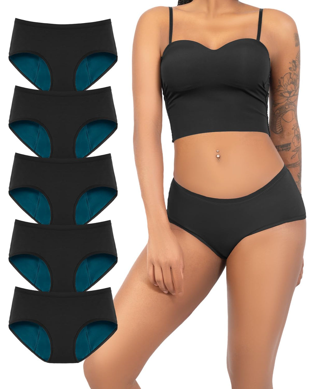 TIICHOO period panties heavy-flow front view offer reliable protection during daily activities.