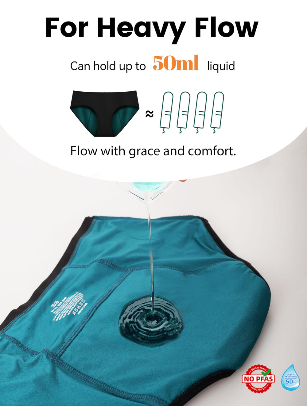 TIICHOO period panties soft rayon close-up shows cloud-like comfort against skin.