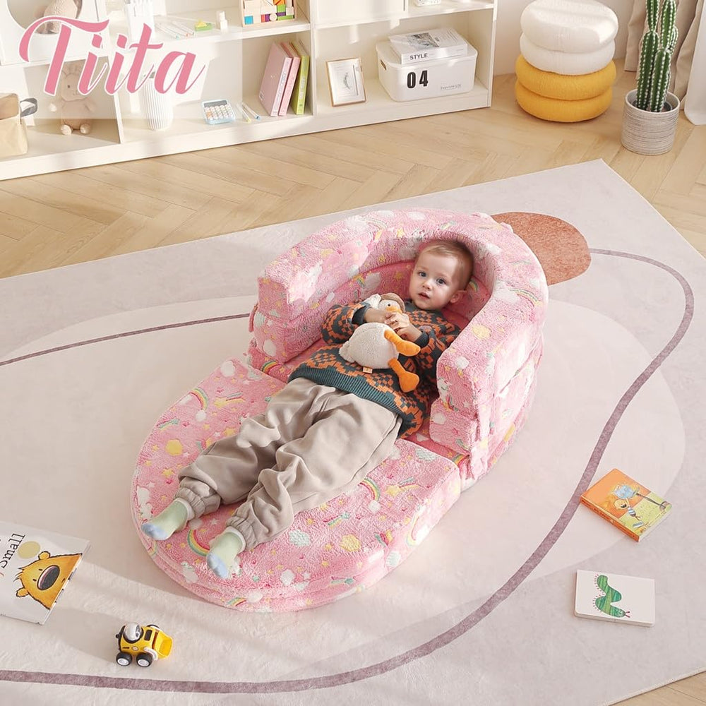 Tiita 3-in-1 kids sofa bed in a cozy kids room decor.