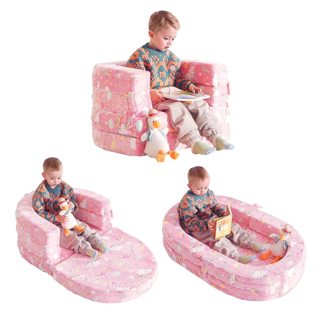 Tiita 3-in-1 kids sofa bed with washable cover for easy cleanup.