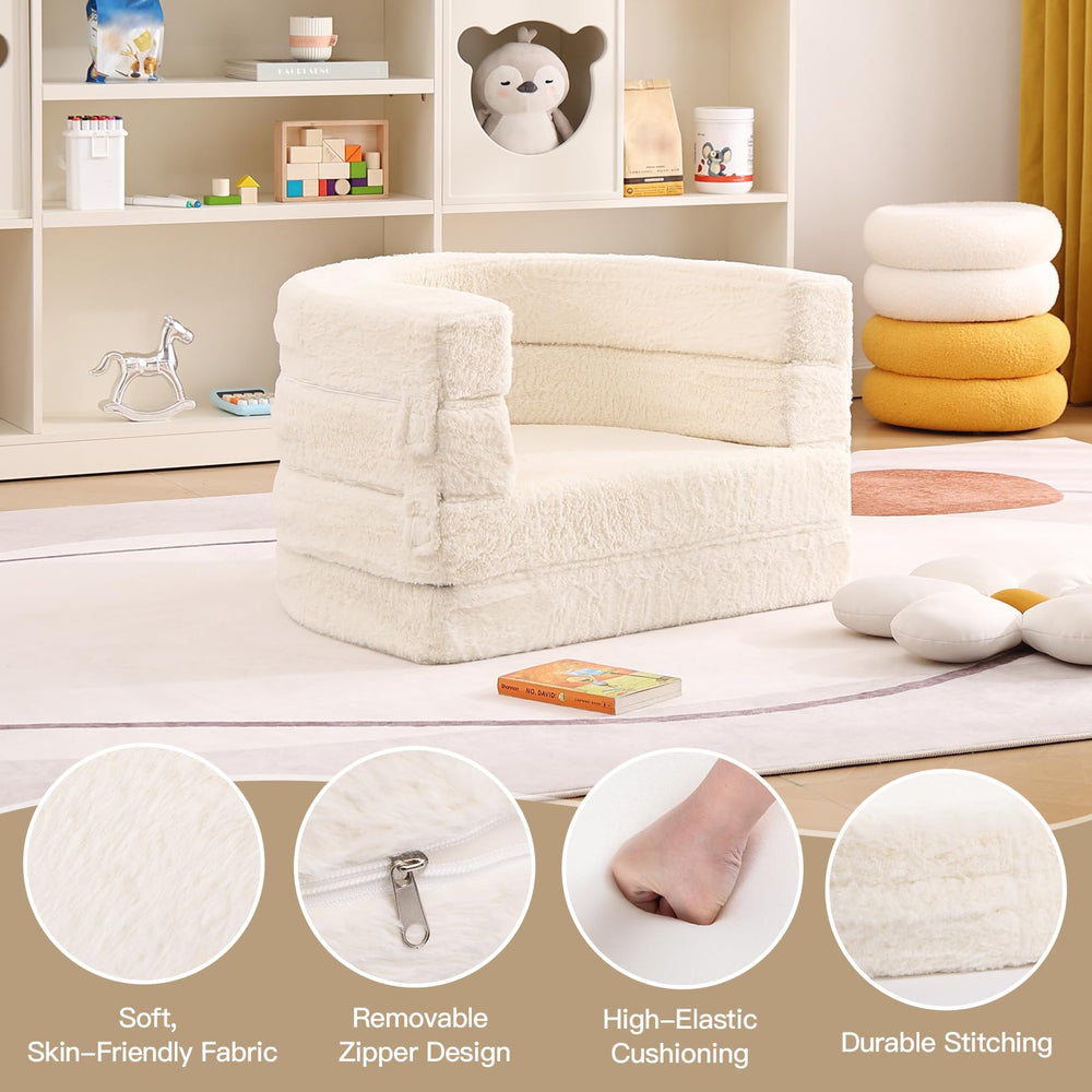 Tiita 3-in-1 kids sofa bed carrying handle aids movement