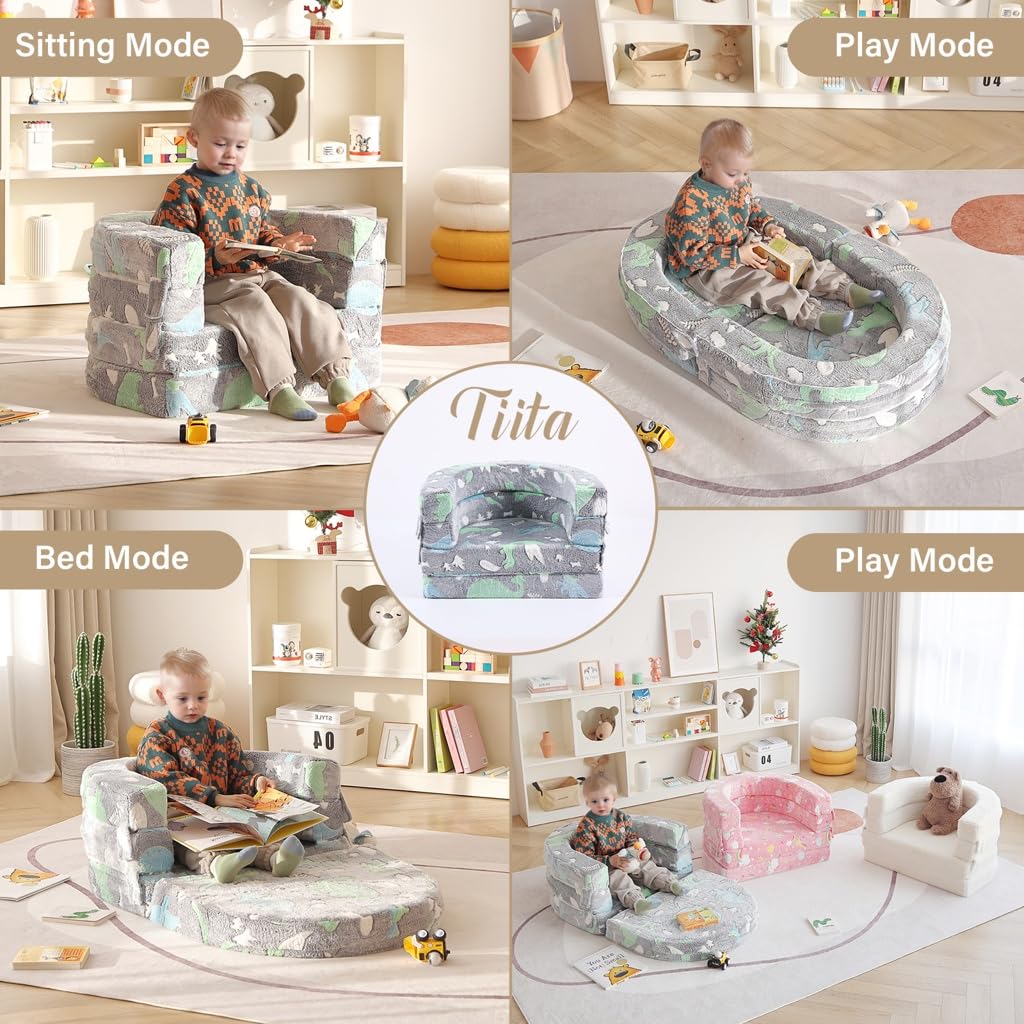 Tiita 3-in-1 Kids Sofa Bed durable fabric built for daily use