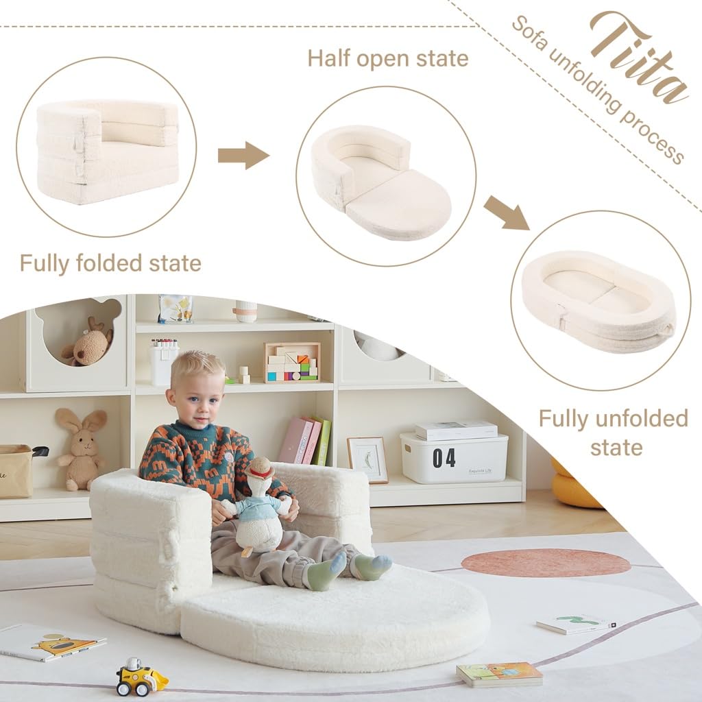 Tiita 3-in-1 kids sofa bed expanded play area for curious kids