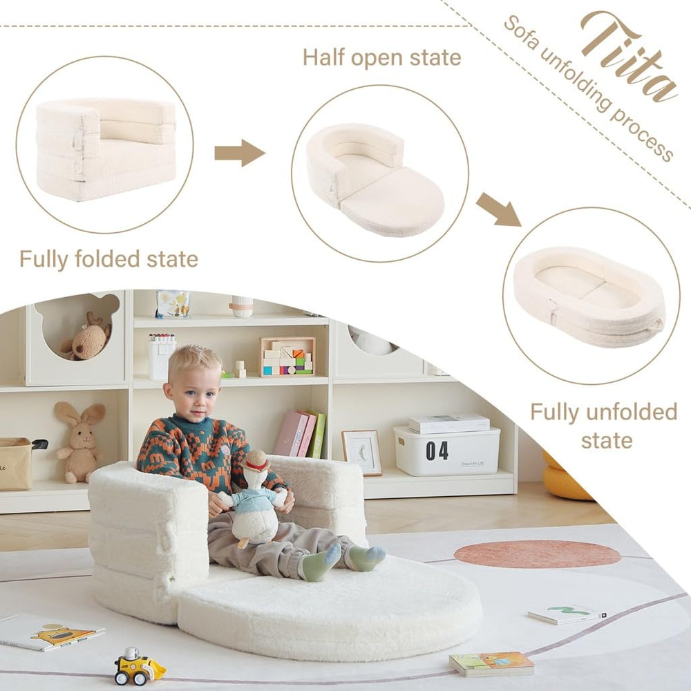 Tiita 3-in-1 kids sofa bed expanded play area for curious kids