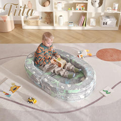 Tiita 3-in-1 Kids Sofa Bed folded chair with carrying handle for easy transport