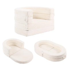 Tiita 3-in-1 kids sofa bed folded with carrying handle for easy transport