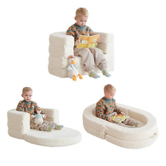 Tiita 3-in-1 kids sofa bed full expansion showing plush surface