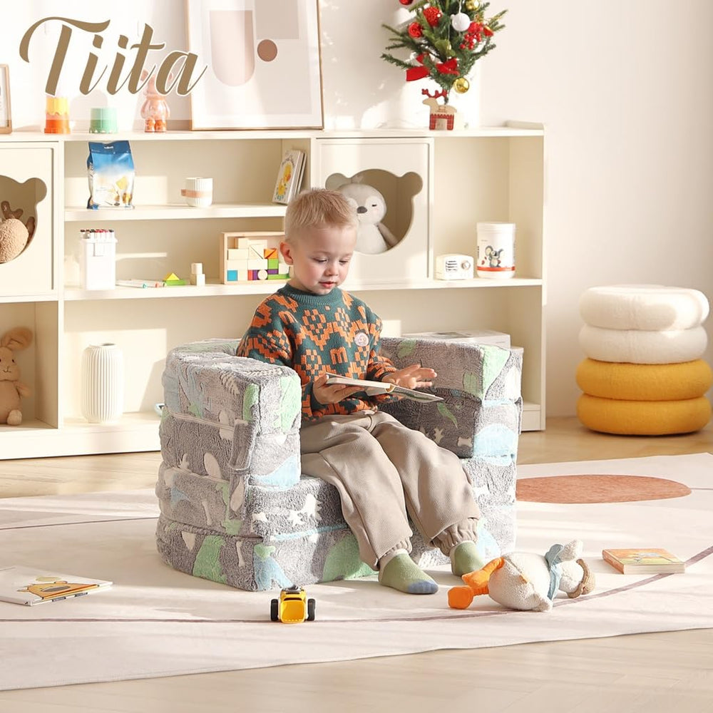 Tiita 3-in-1 Kids Sofa Bed ready for nap time