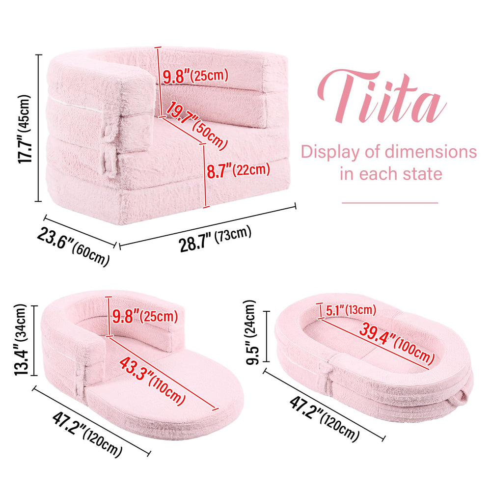 Tiita plush cover close-up on soft upholstery for cozy play