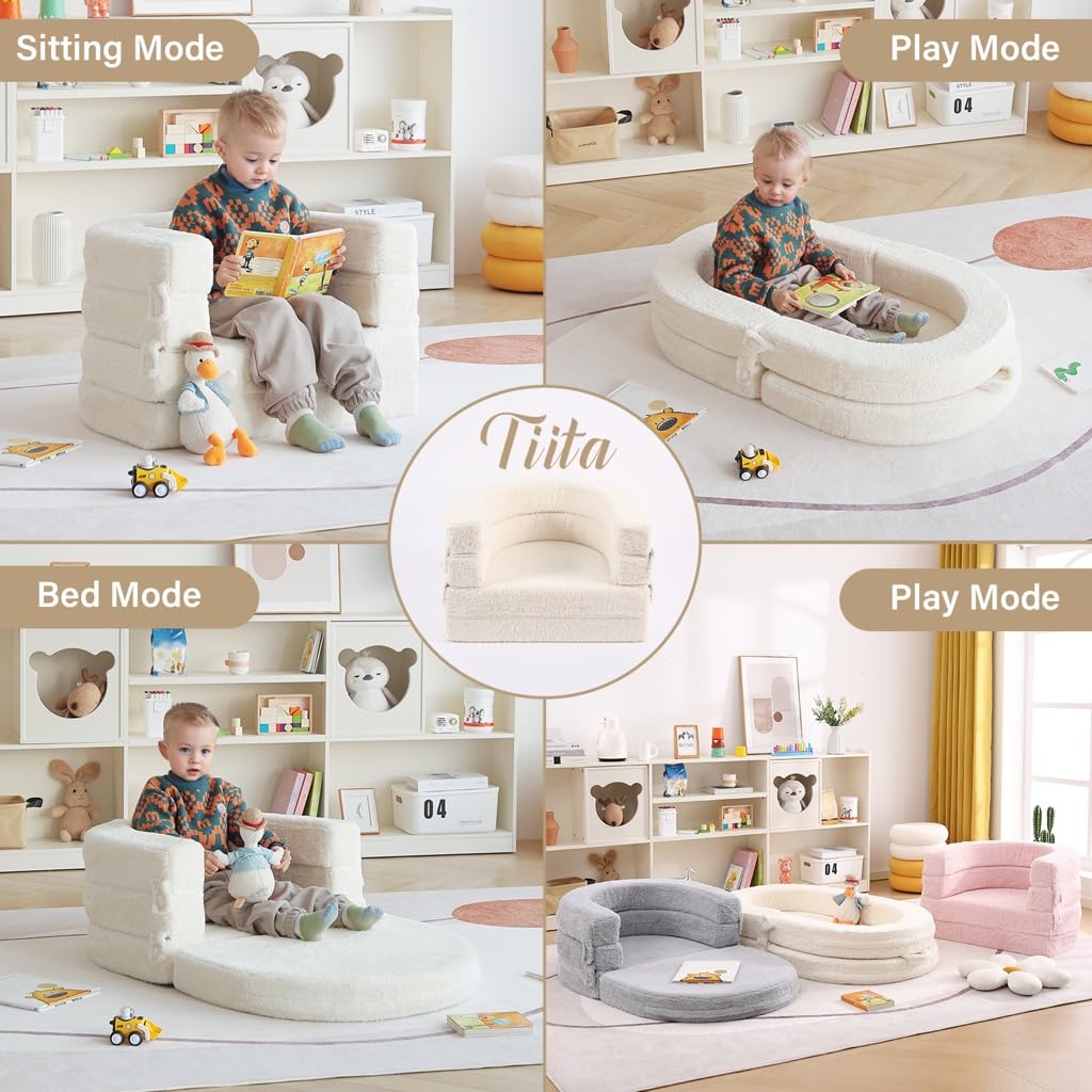 Tiita 3-in-1 kids sofa bed quick setup for busy mornings