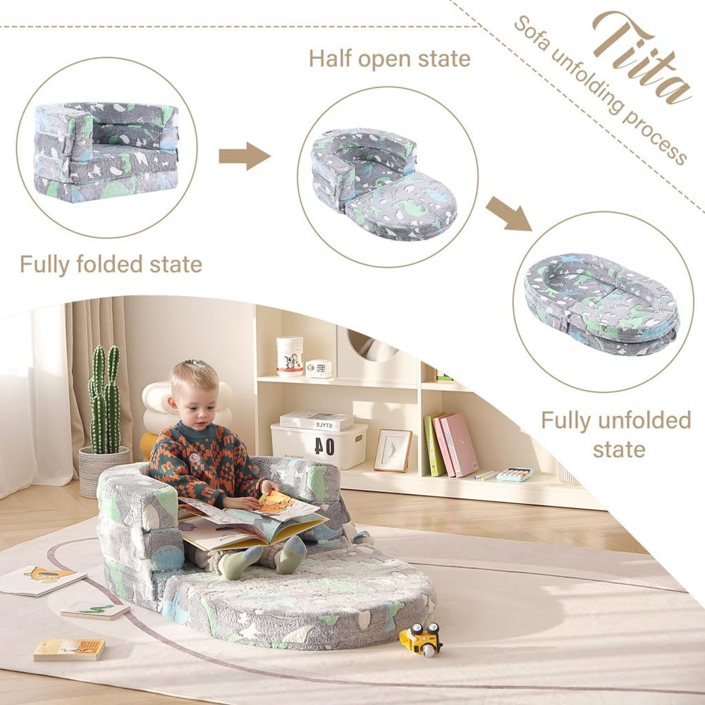 Tiita 3-in-1 Kids Sofa Bed travel-ready for hotel or car trips