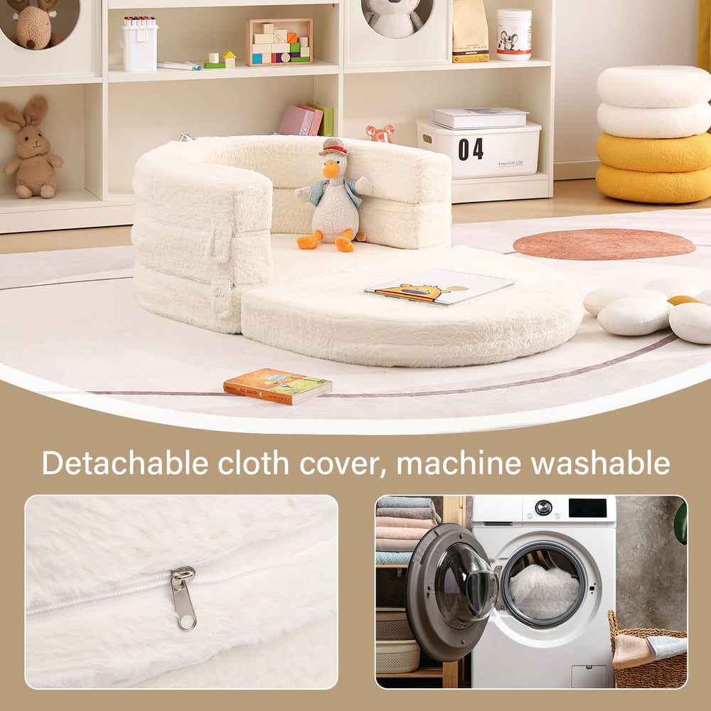 Tiita 3-in-1 kids sofa bed washable cover for easy cleanup
