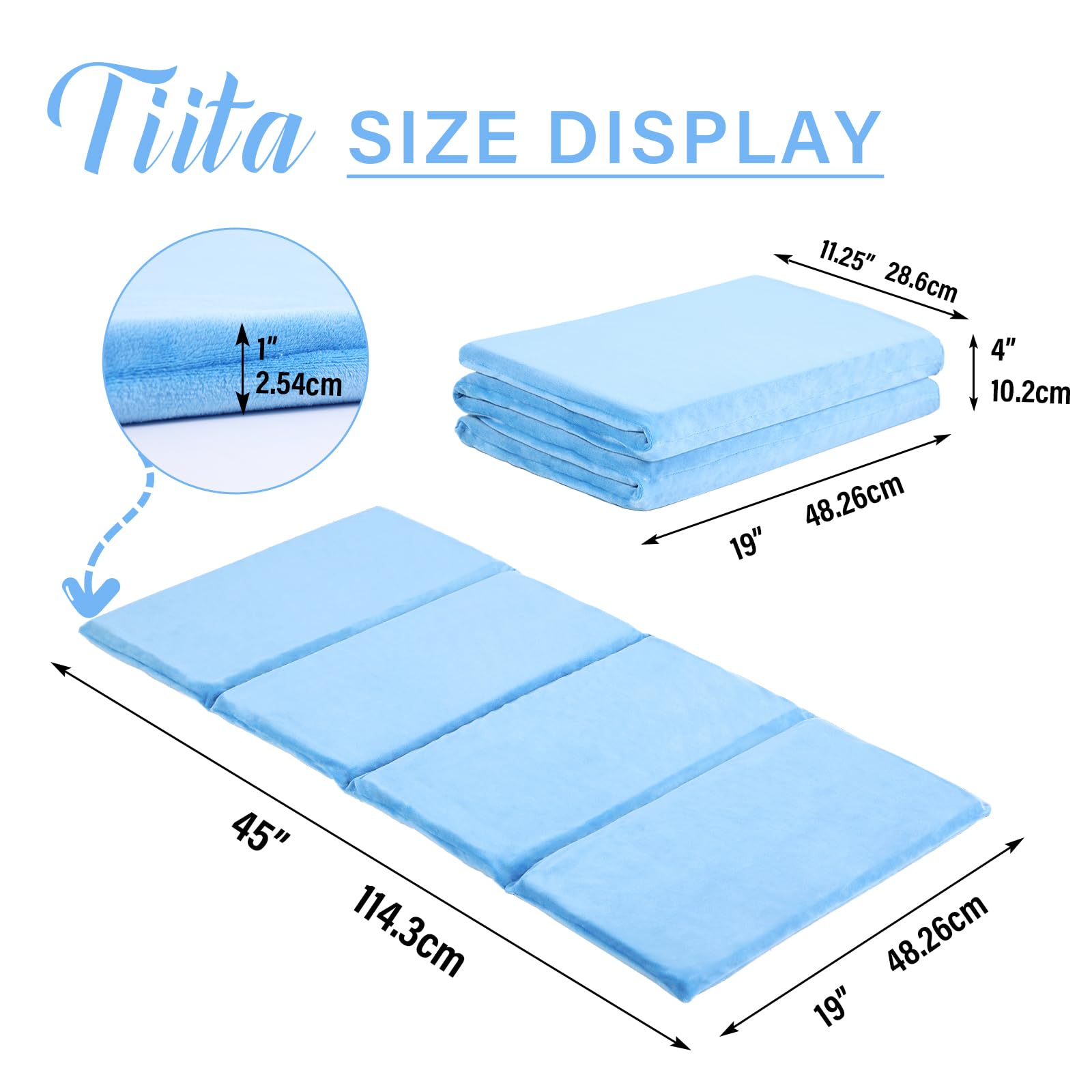 Tiita Kids Nap Mat blue used as a playtime mat for kids