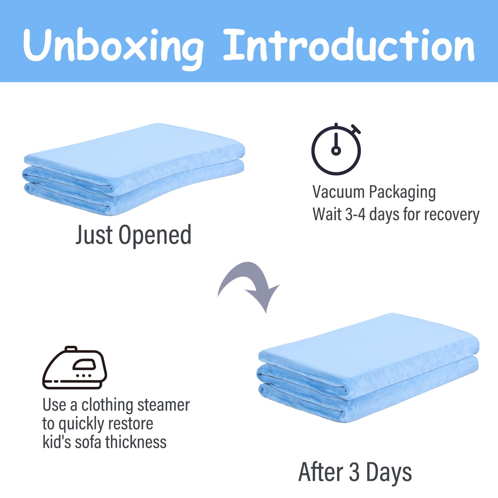 Tiita Kids Nap Mat blue folded compactly for storage