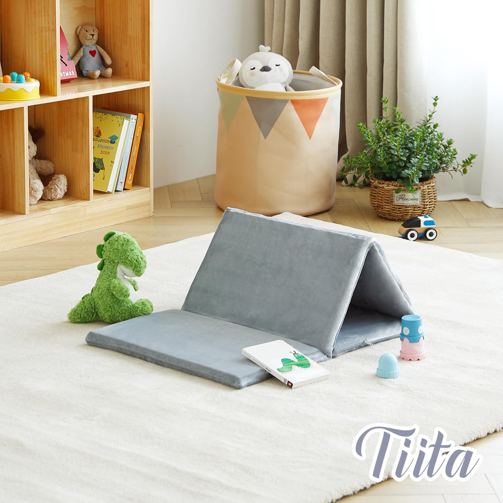 Tiita Kids Nap Mat opened flat on the floor for nap or playtime.