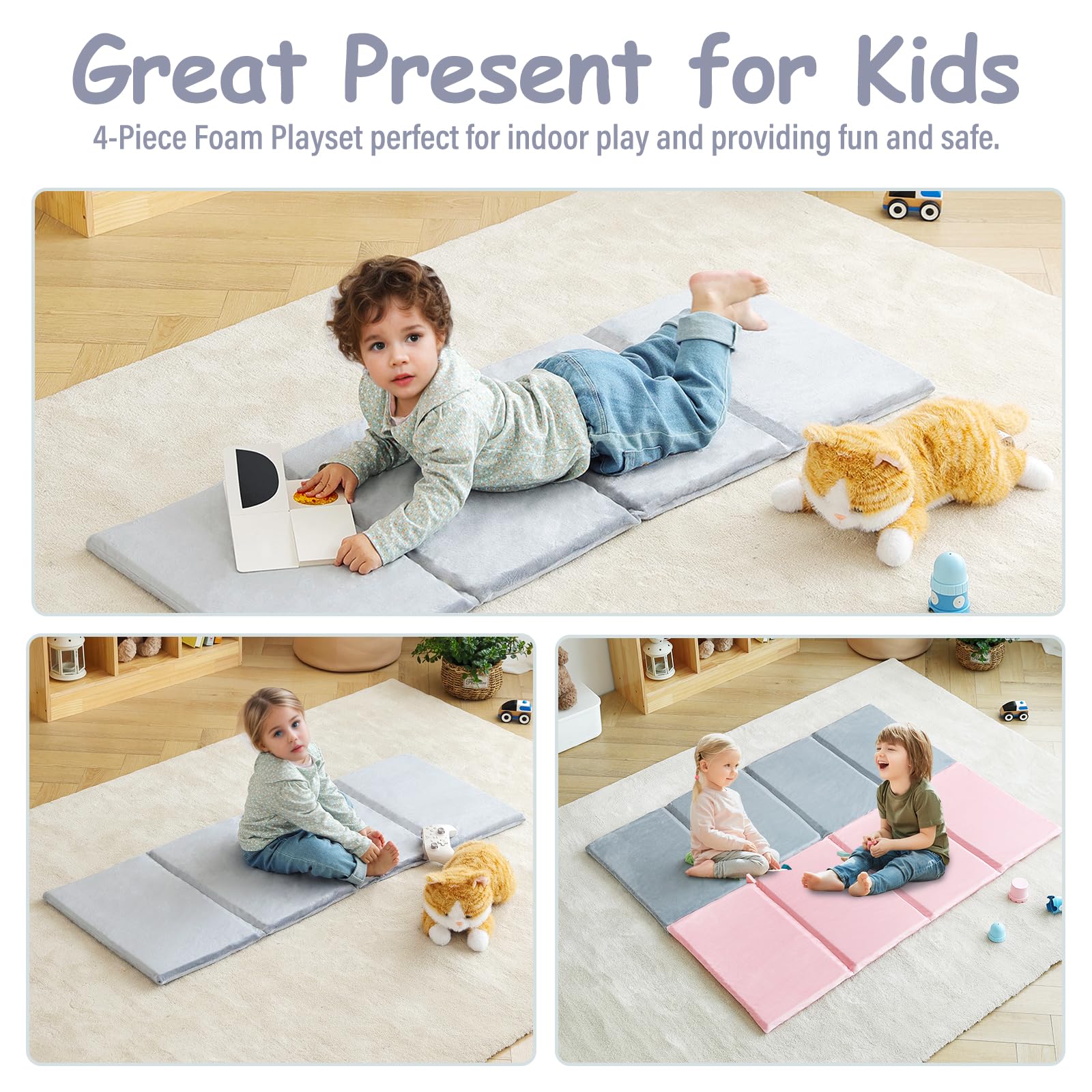 Close-up of Tiita soft fabric on the nap mat for gentle skin contact.