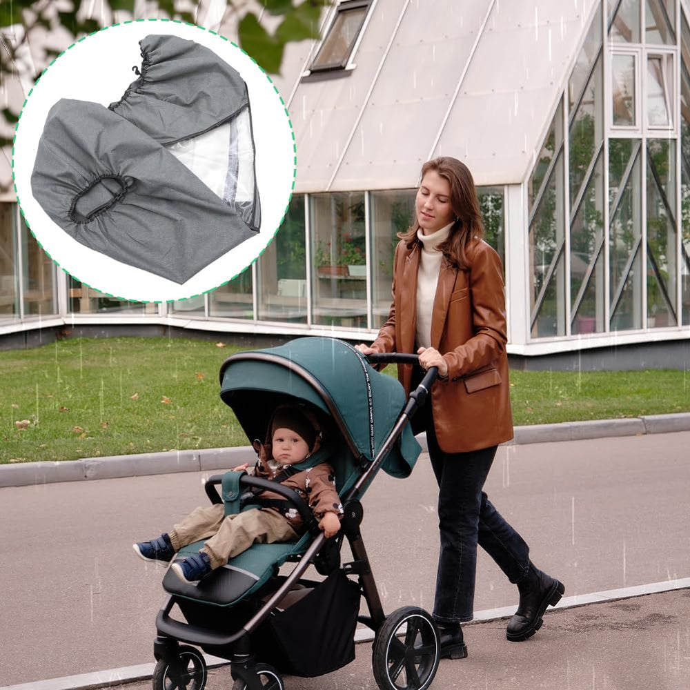 Tiiyee stroller rain cover rear storage pocket holds essentials