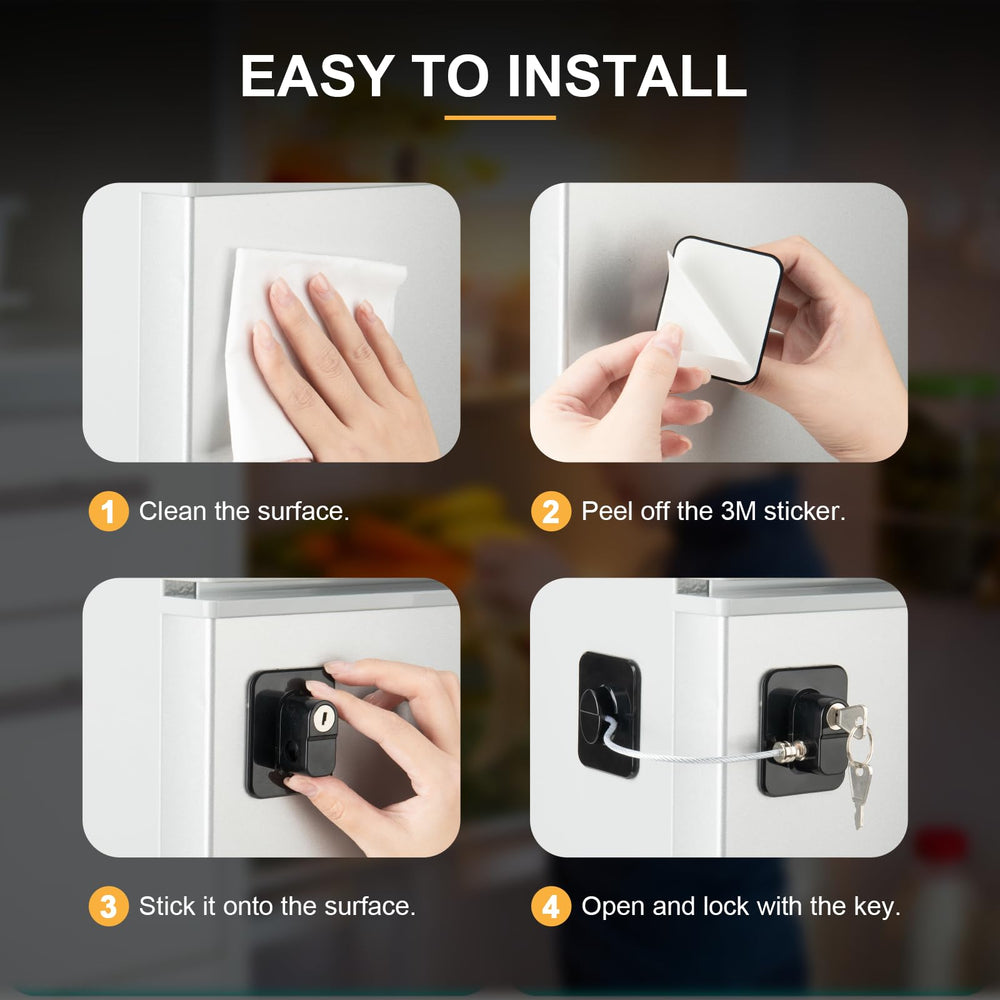 TIJTJHC black fridge lock on kitchen setup highlighting secure storage