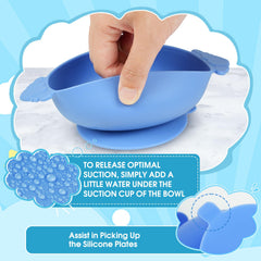 Suction base prevents tipping on highchairs during meals