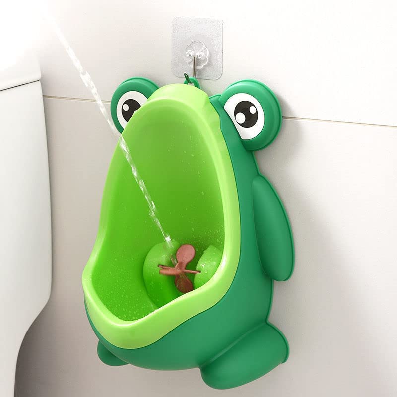 Tikono frog design potty front view shows a friendly training aid for boys.