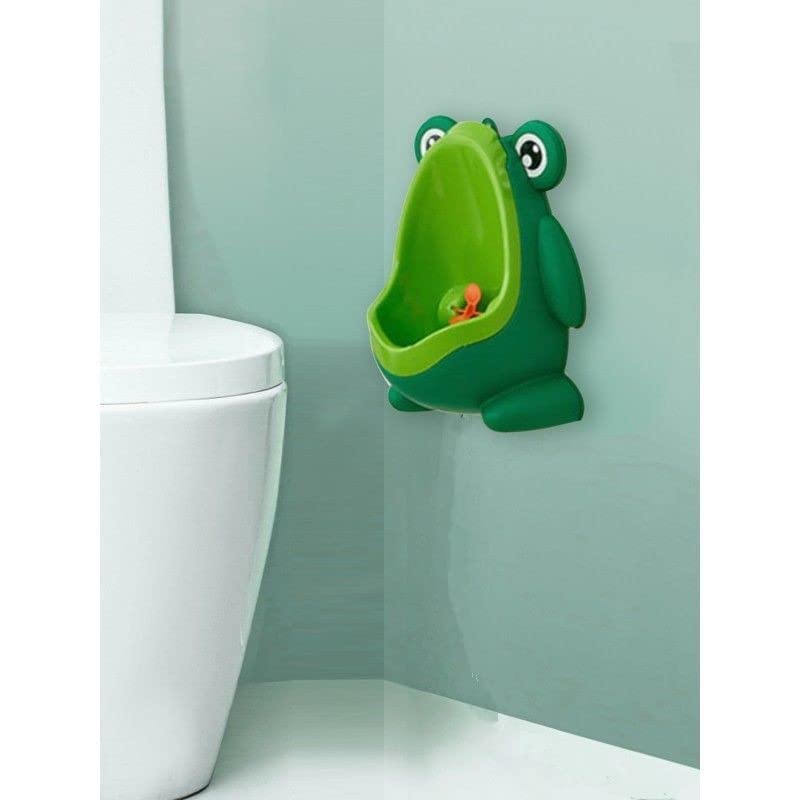 Tikono frog design potty urinal with suction cups for smooth surfaces.