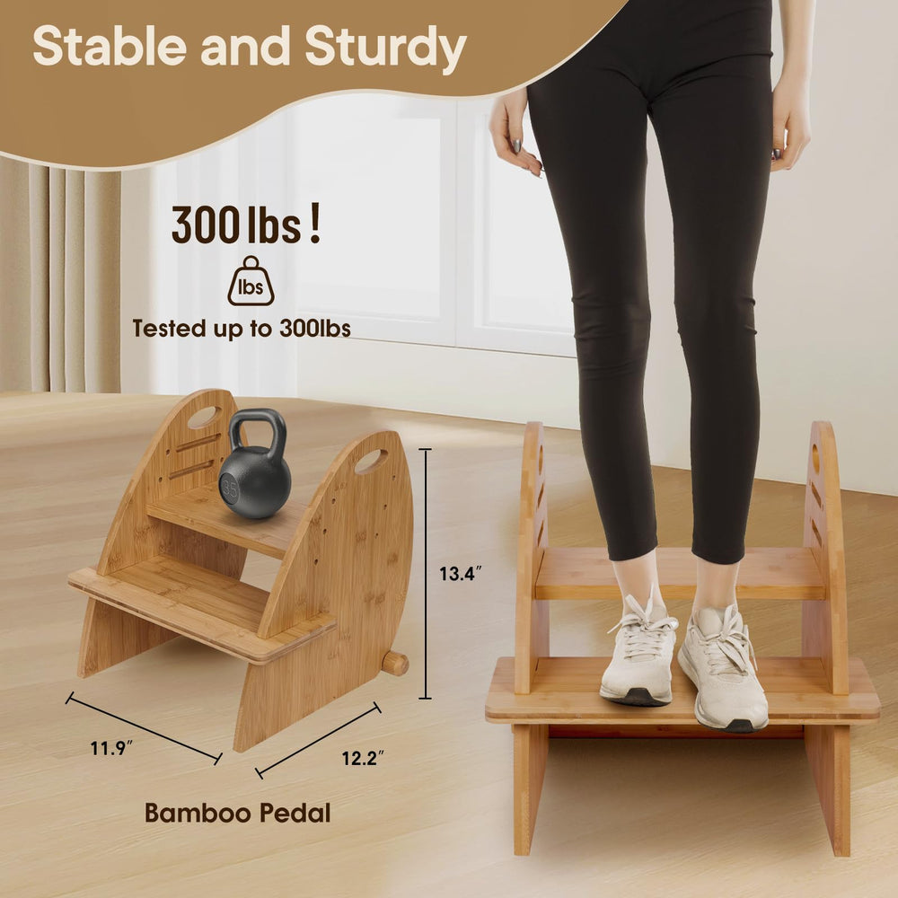 TIKSPCAE stool with built-in handles demonstrates easy portability and storage.