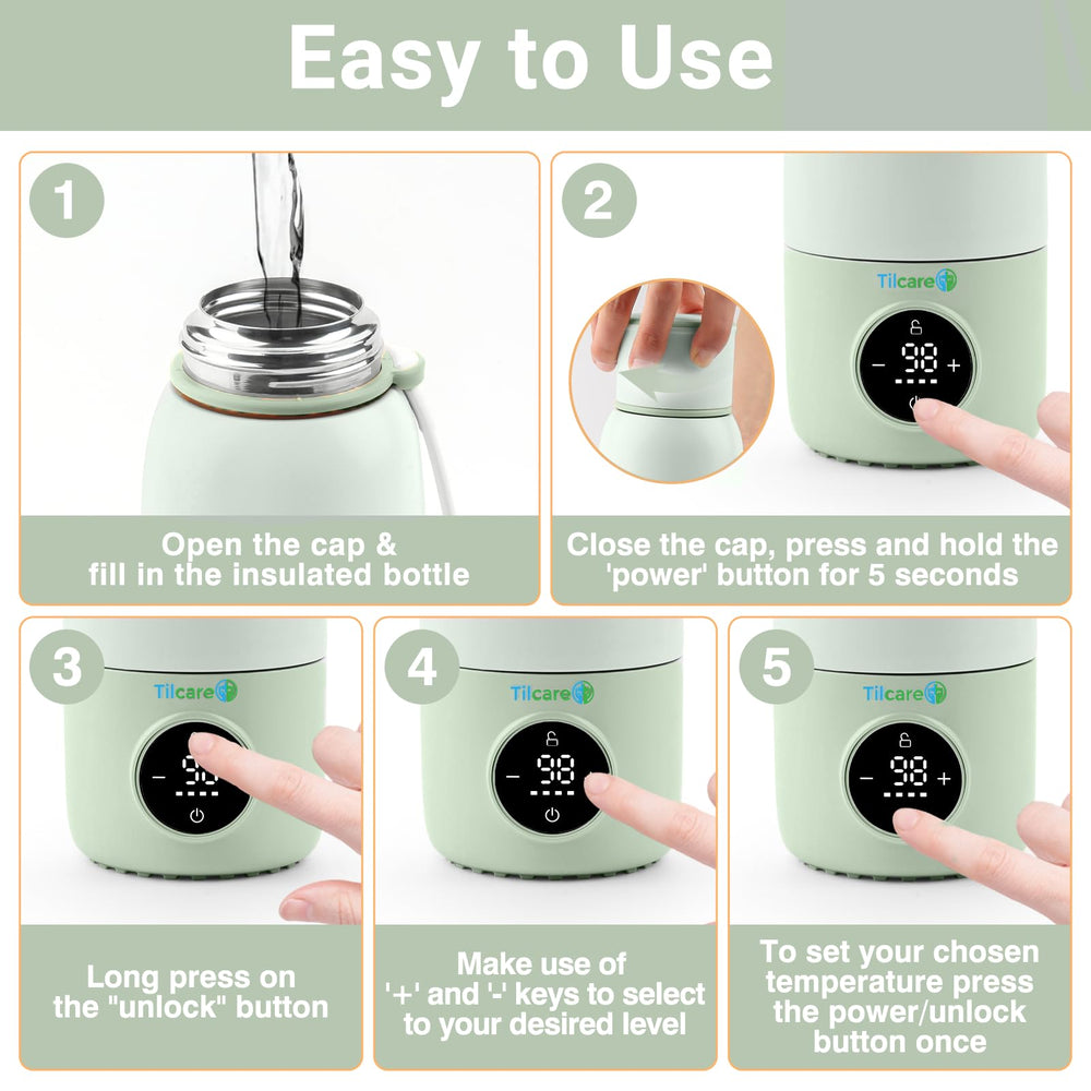 Tilcare fast-warming in 5–10 minutes to ready bottles.