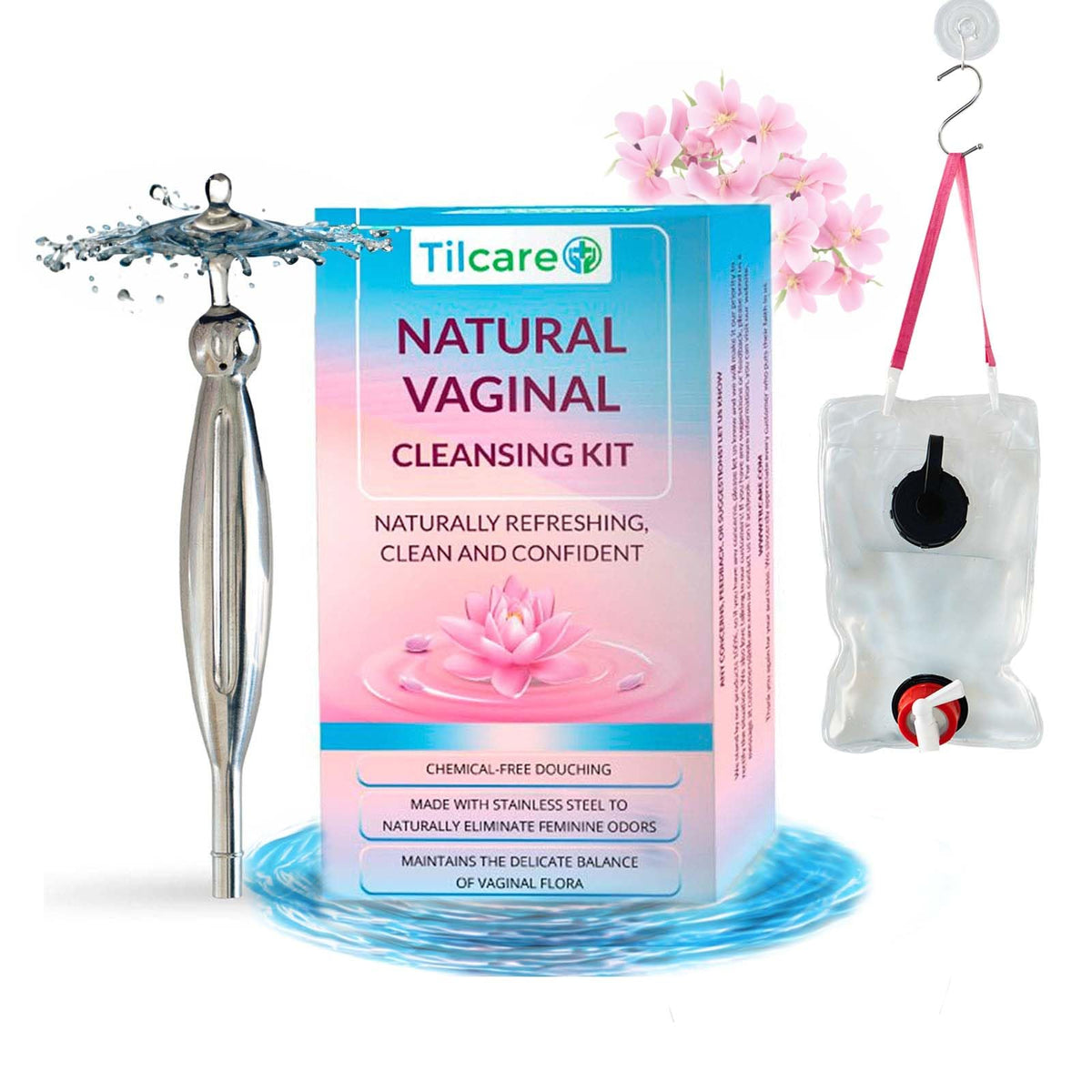 Tilcare vaginal douche bag transparent for easy viewing and filling