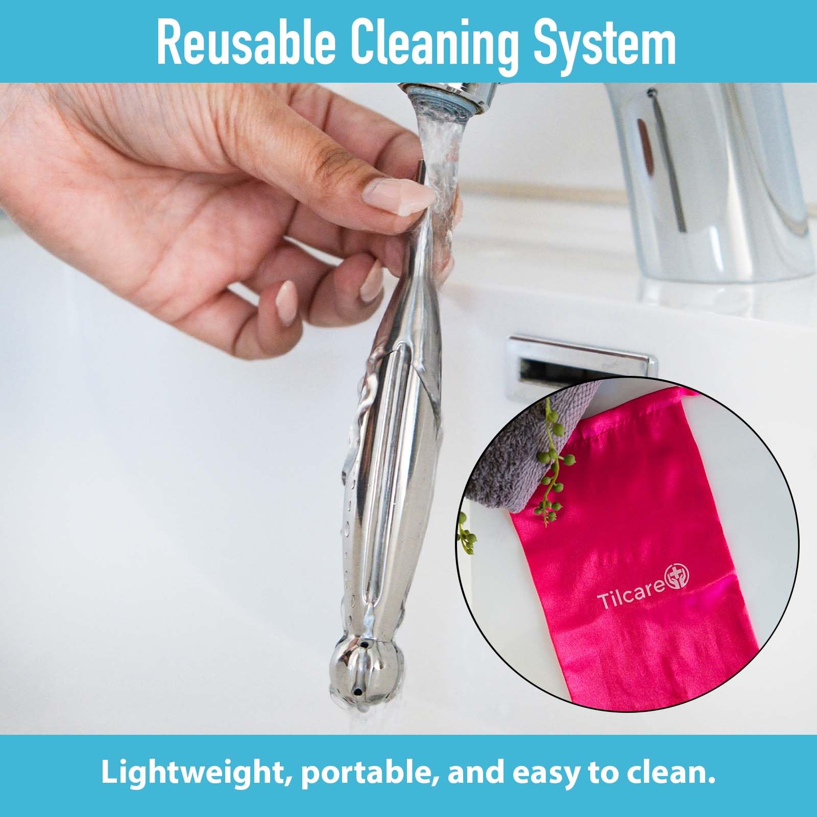 Tilcare reusable douche bag kit supports sustainable personal care