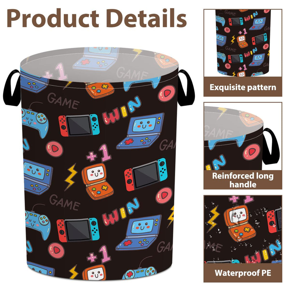 Tillfuru Classic Gamer Hamper waterproof coating keeps contents dry during laundry days.