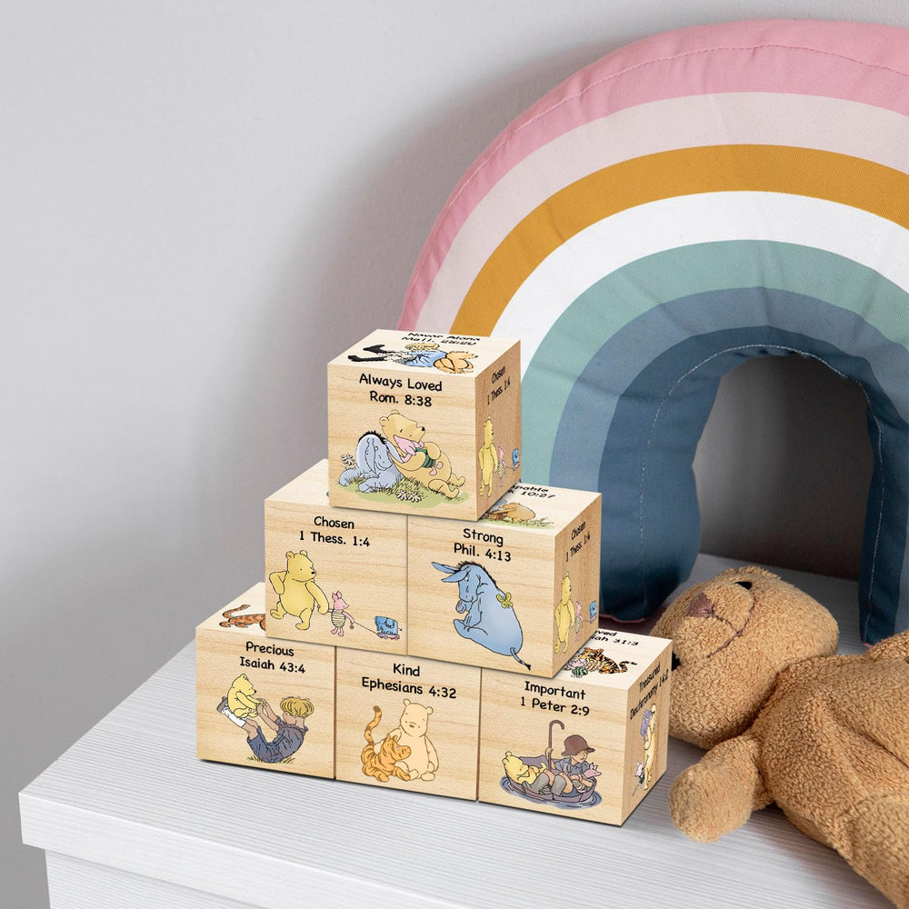 Compact 1.6-inch wooden blocks fit neatly on shelves or desks