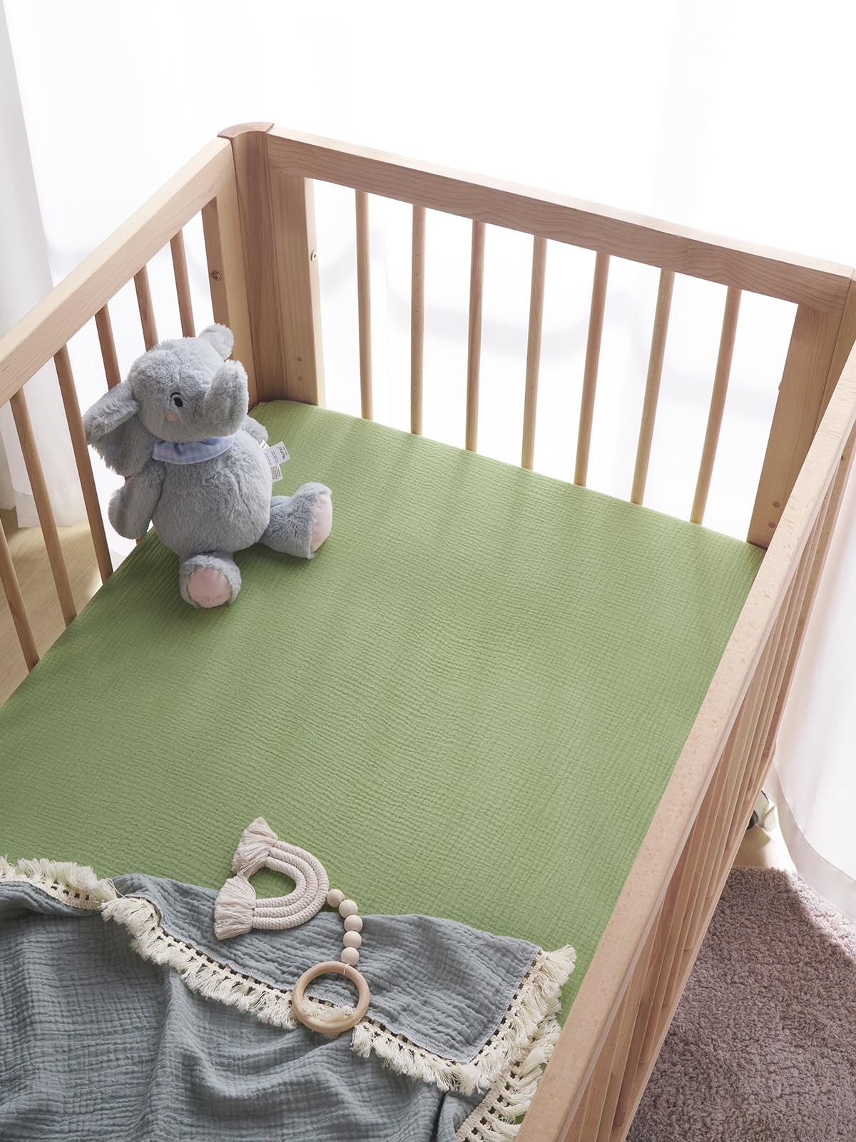 TILLYOU 2-pack muslin crib sheet offers color options for nursery