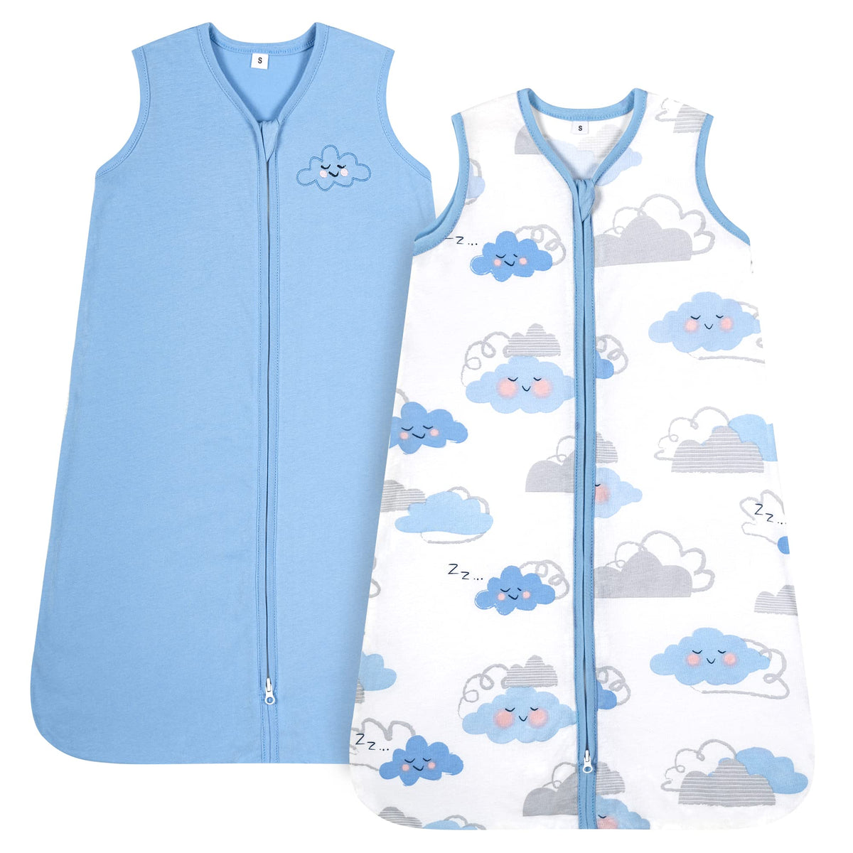 TILLYOU 2-pack sleep sack for babies 18-24 months with soft cotton and 0.5 TOG.